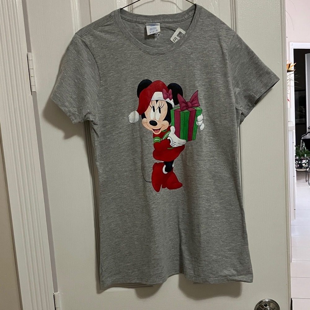 Disney Minnie Mouse Festive Ladies Gray T-Shirt